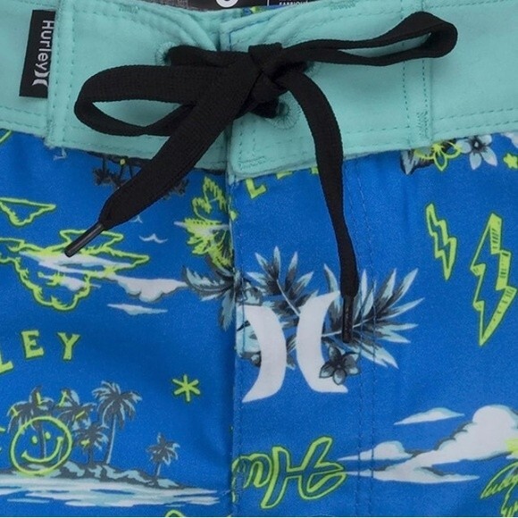 Hurley Big Kids Boys' Blue Board Shorts Swim Trunks Swimwear Size 14 Pool - Picture 5 of 11